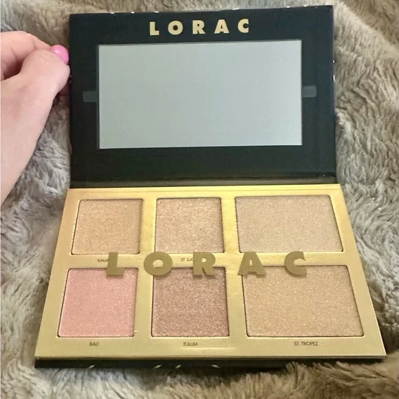LORAC Shimmering Gold Pink Brown Neutral Eyeshadow Highlighting Palette RARE NIB - Picture 9 of 9